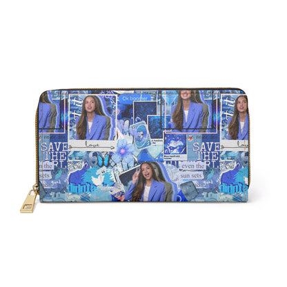 Olivia Rodrigo Blue Aesthetic Collage Zipper Wallet