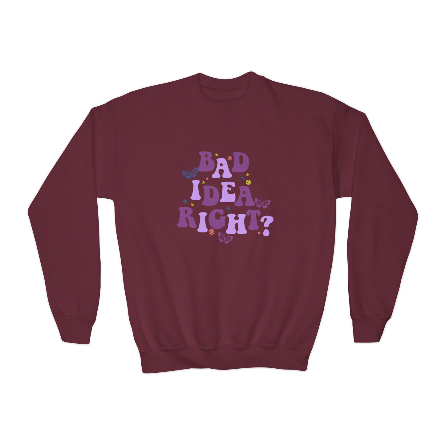 Olivia Rodrigo Bad Idea Right? Youth Crewneck Sweatshirt