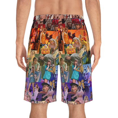 Taylor Swift Rainbow Photo Collage Men's Board Shorts