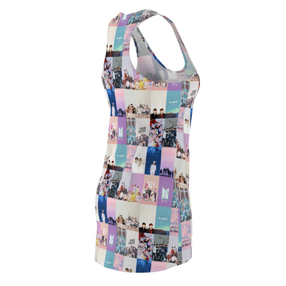 BTS Pastel Aesthetic Collage Women's Cut & Sew Racerback Dress