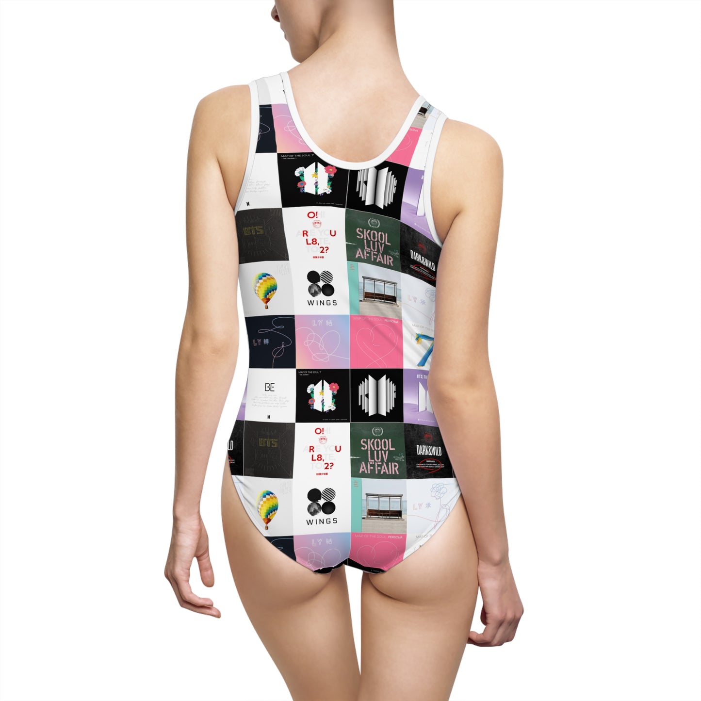 BTS Album Cover Art Collage Women's Classic One-Piece Swimsuit