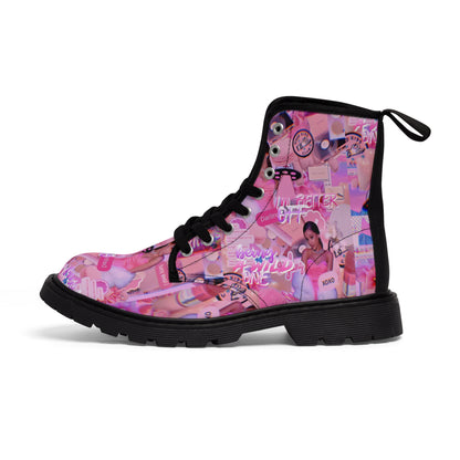 Ariana Grande Purple Vibes Collage Women's Canvas Boots