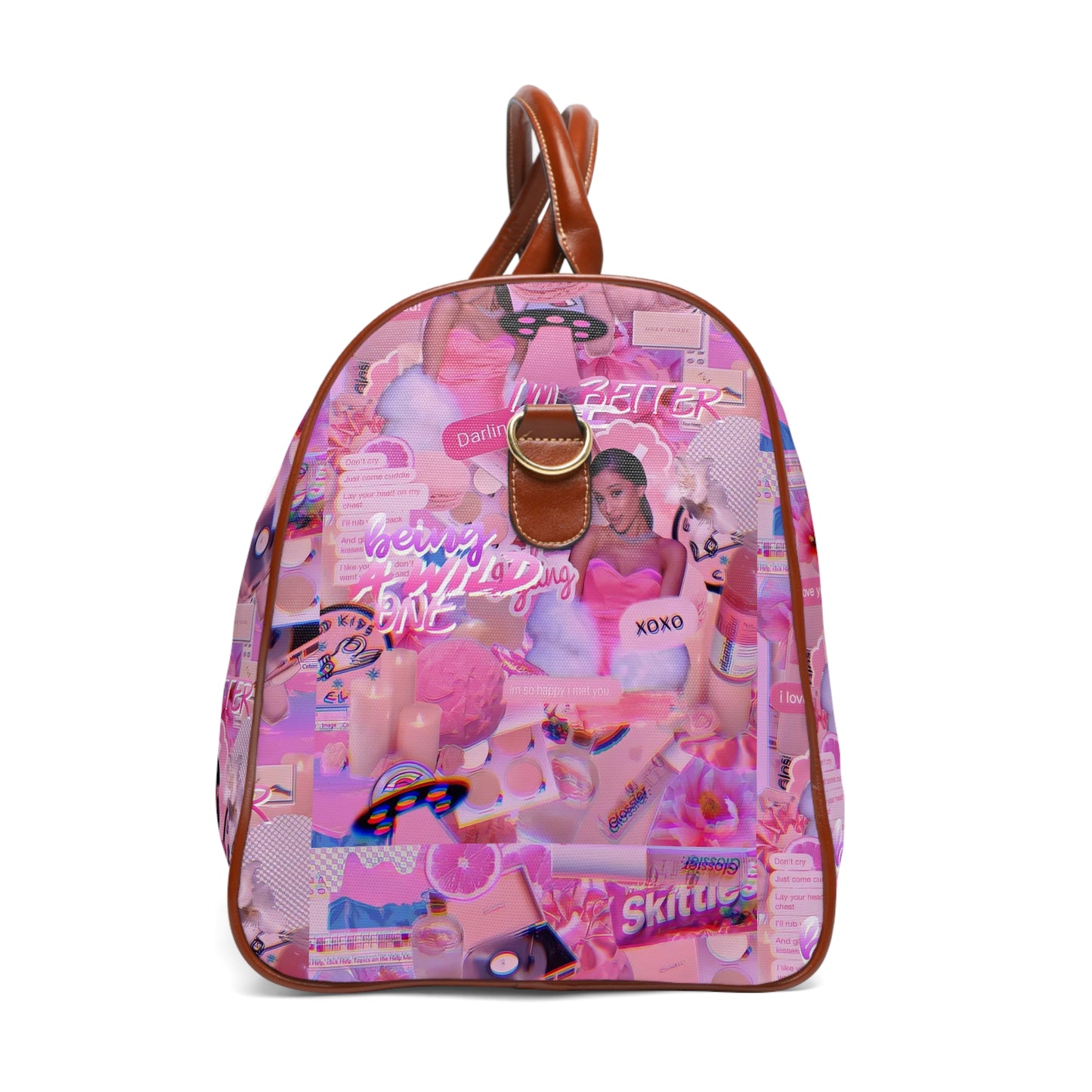 Ariana Grande Purple Vibes Collage Waterproof Travel Bag