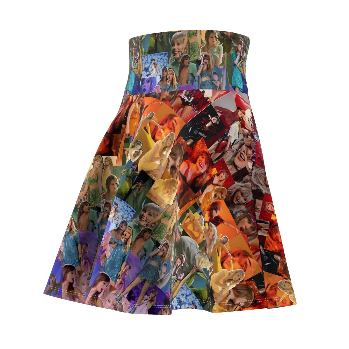 Taylor Swift Rainbow Photo Collage Women's Skater Skirt