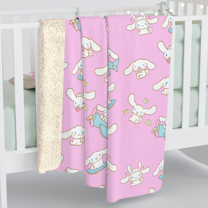 Cinnamoroll Playing Around Pattern Sherpa Fleece Blanket