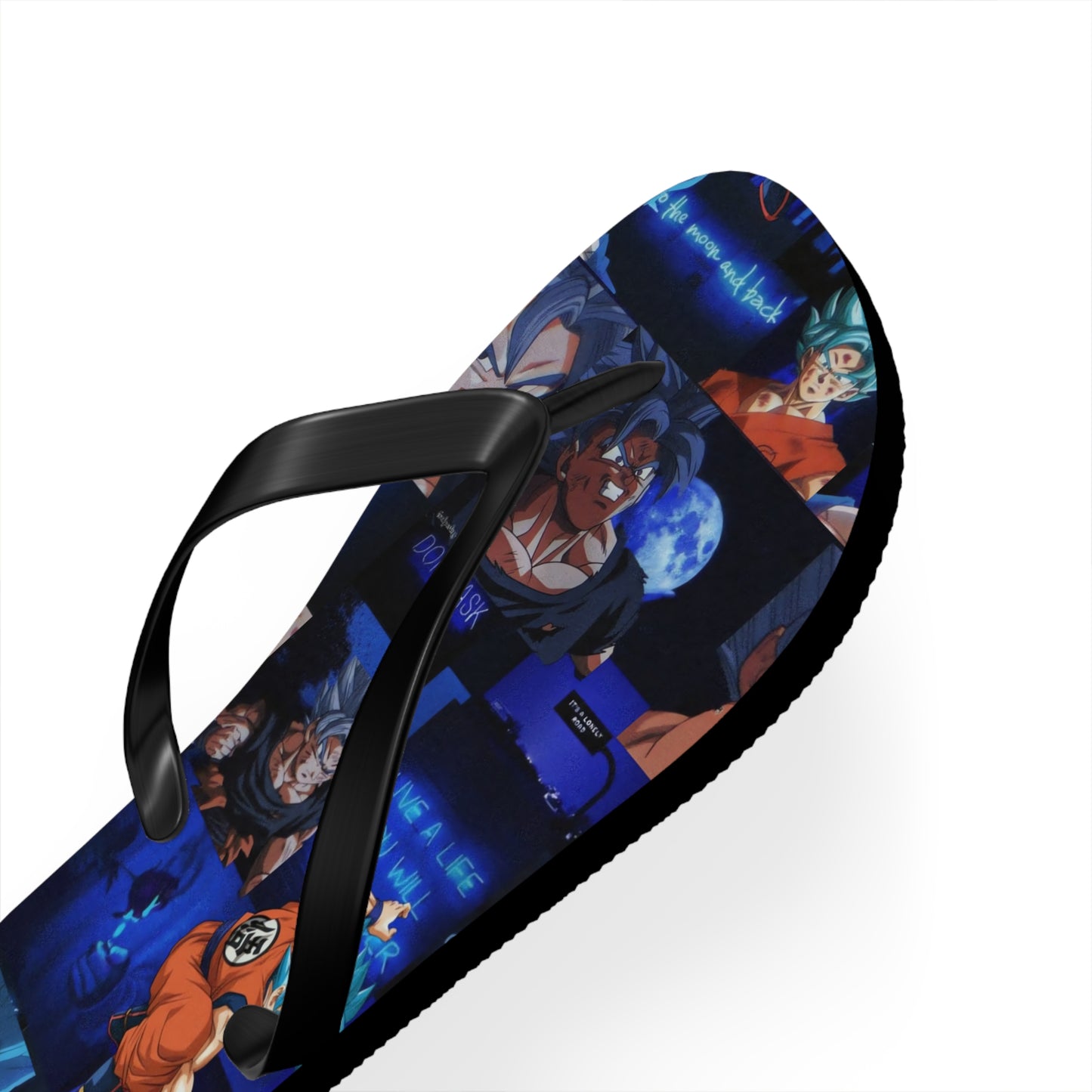 Dragon Ball Z Saiyan Moonlight Collage Flip Flops