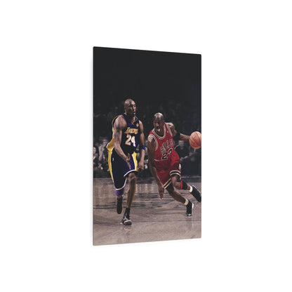 Michael Jordan Driving Against Kobe Bryant Metal Art Sign