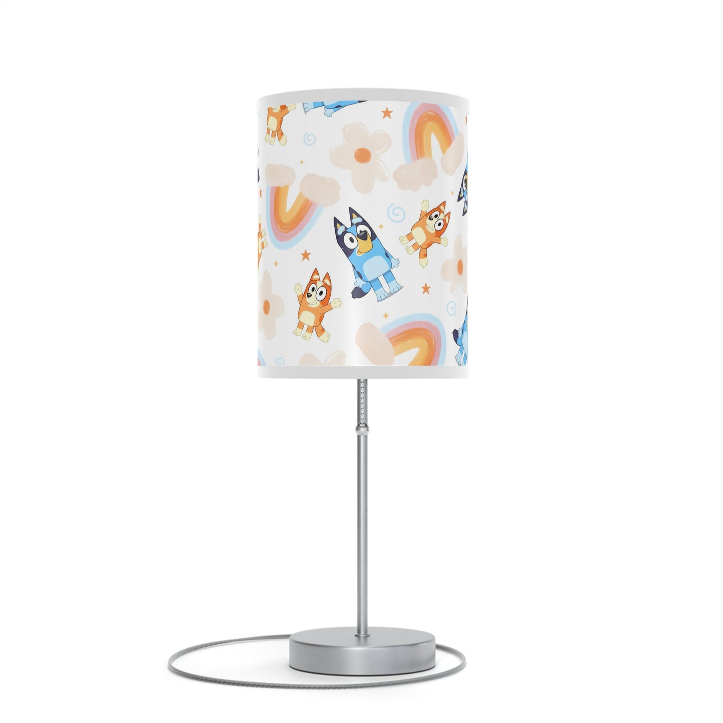 Bluey Rainbows & Flowers Pattern Lamp on a Stand