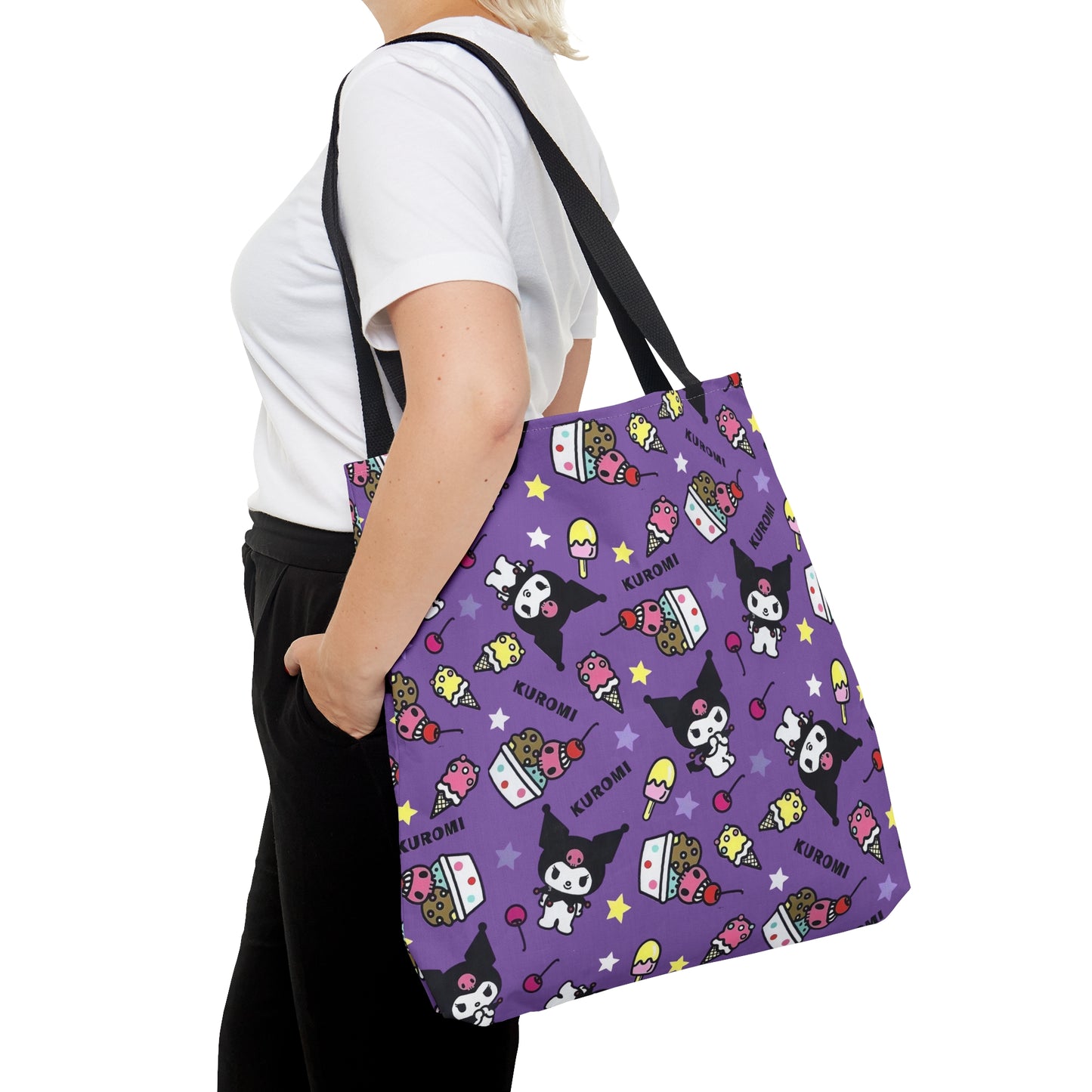 Kuromi Ice Cream Sundae Pattern Tote Bag