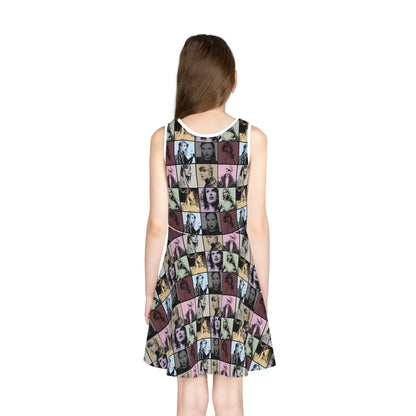 Taylor Swift Eras Collage Girls' Sleeveless Sundress