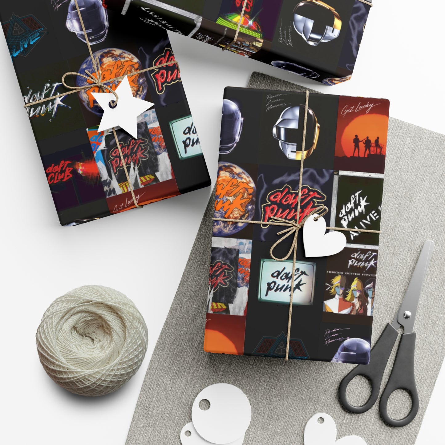 Daft Punk Album Cover Art Collage Gift Wrap Paper