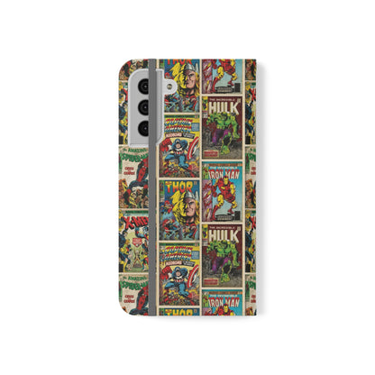 Marvel Comic Book Cover Collage Phone Flip Case