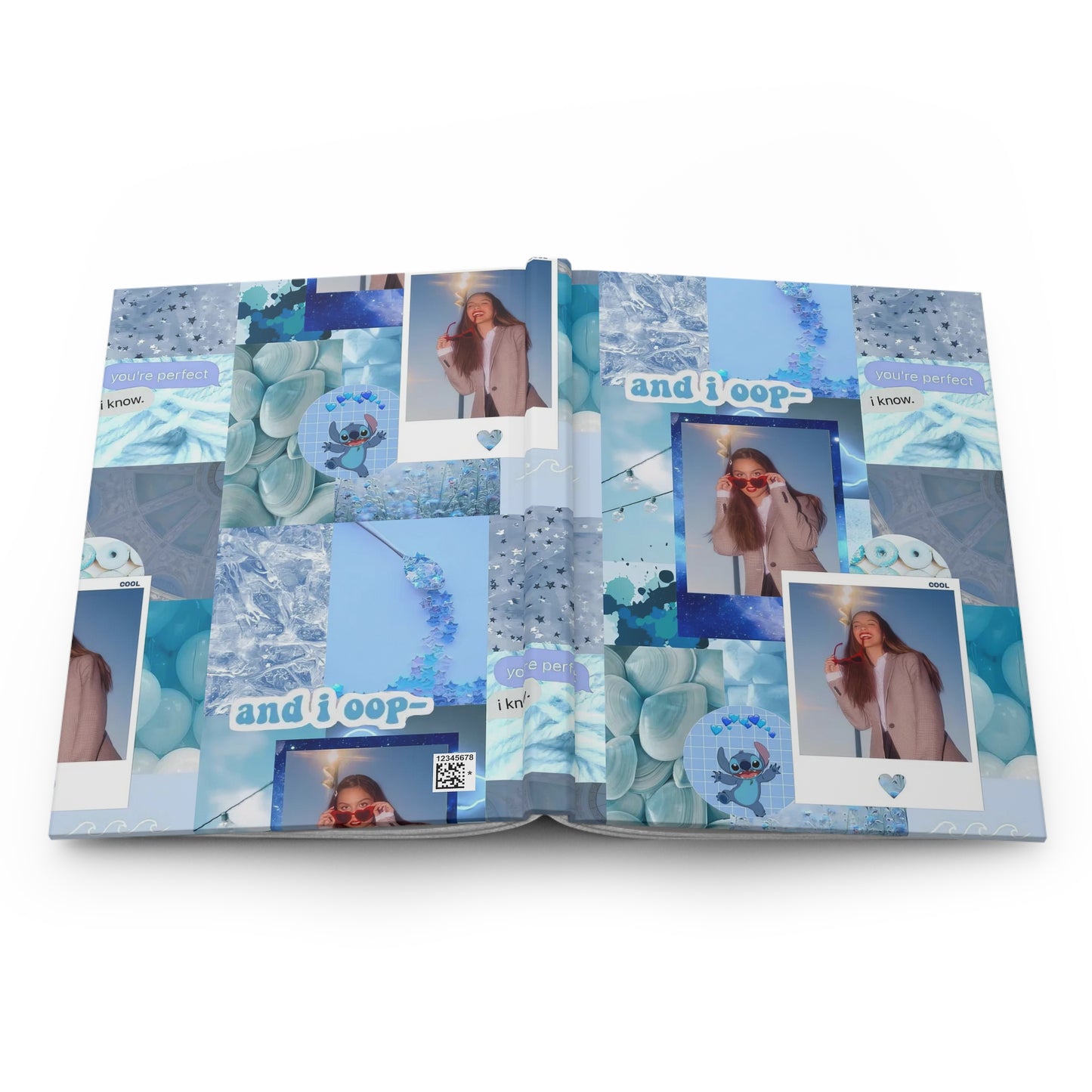 Olivia Rodrigo Light Blue Aesthetic Collage Hardcover Journal