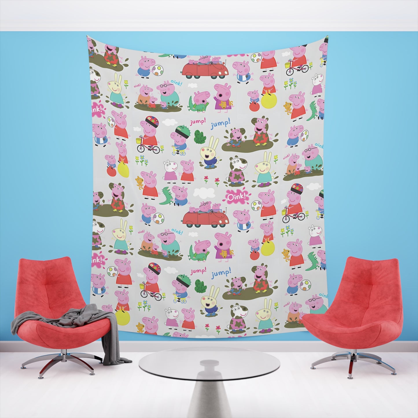 Peppa Pig Oink Oink Collage Printed Wall Tapestry