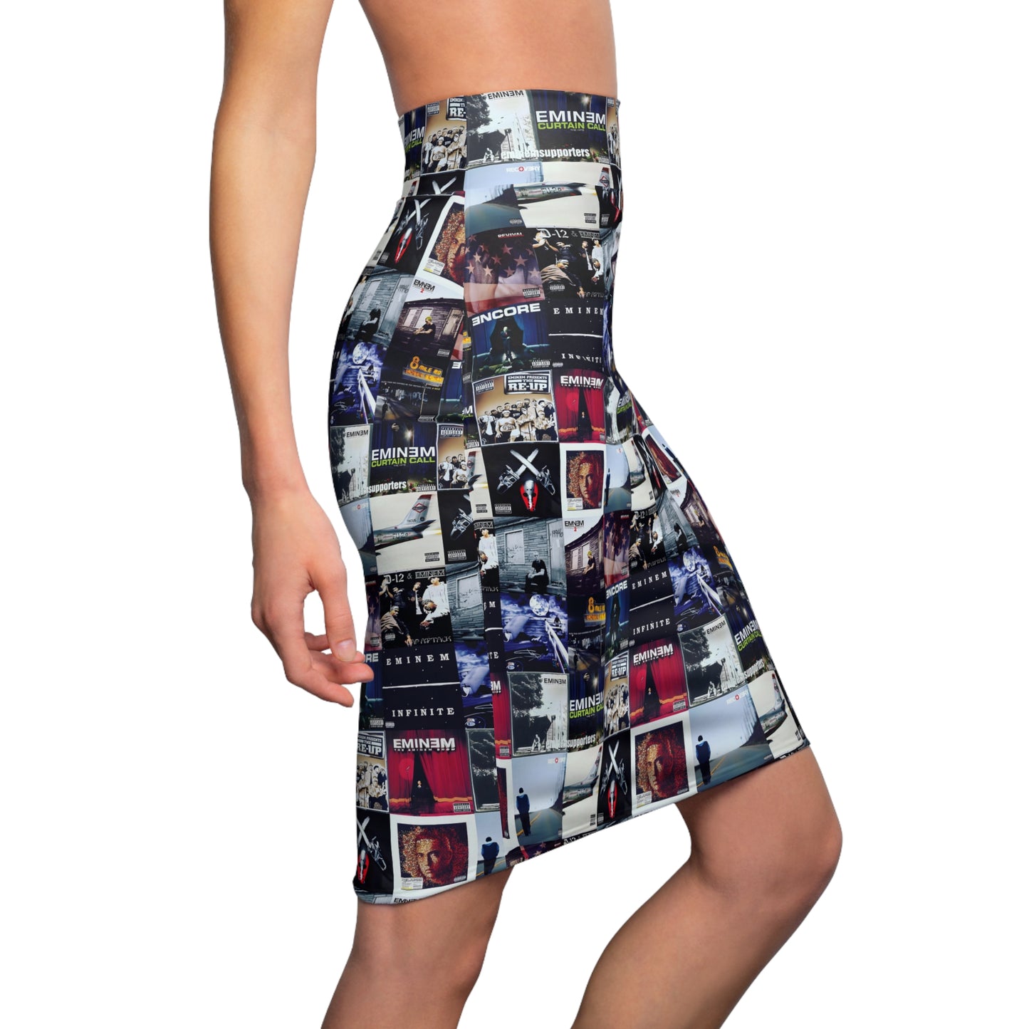 Eminem Album Art Cover Collage Women's Pencil Skirt