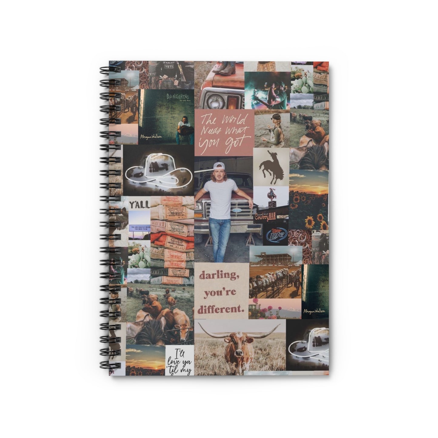 Morgan Wallen Darling You're Different Collage Ruled Line Spiral Notebook