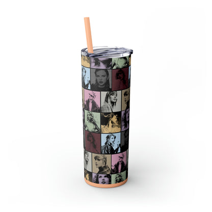 Taylor Swift Eras Collage Skinny Tumbler with Straw