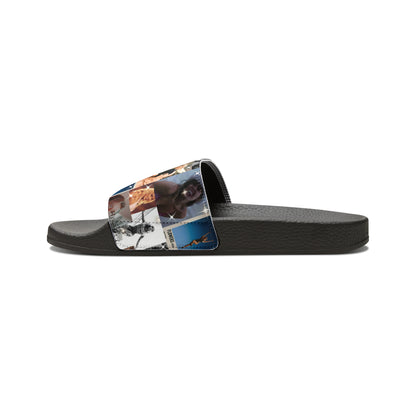 Miley Cyrus Flowers Photo Collage Men's Slide Sandals