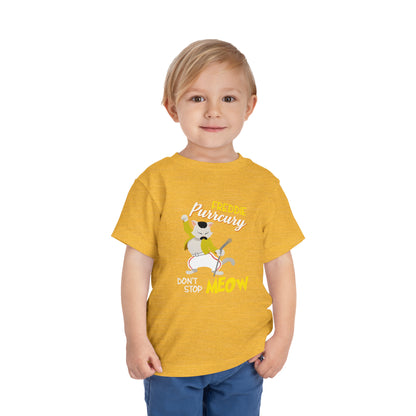 Queen Don't Stop Meow Freddie Purrcury Toddler Short Sleeve Tee