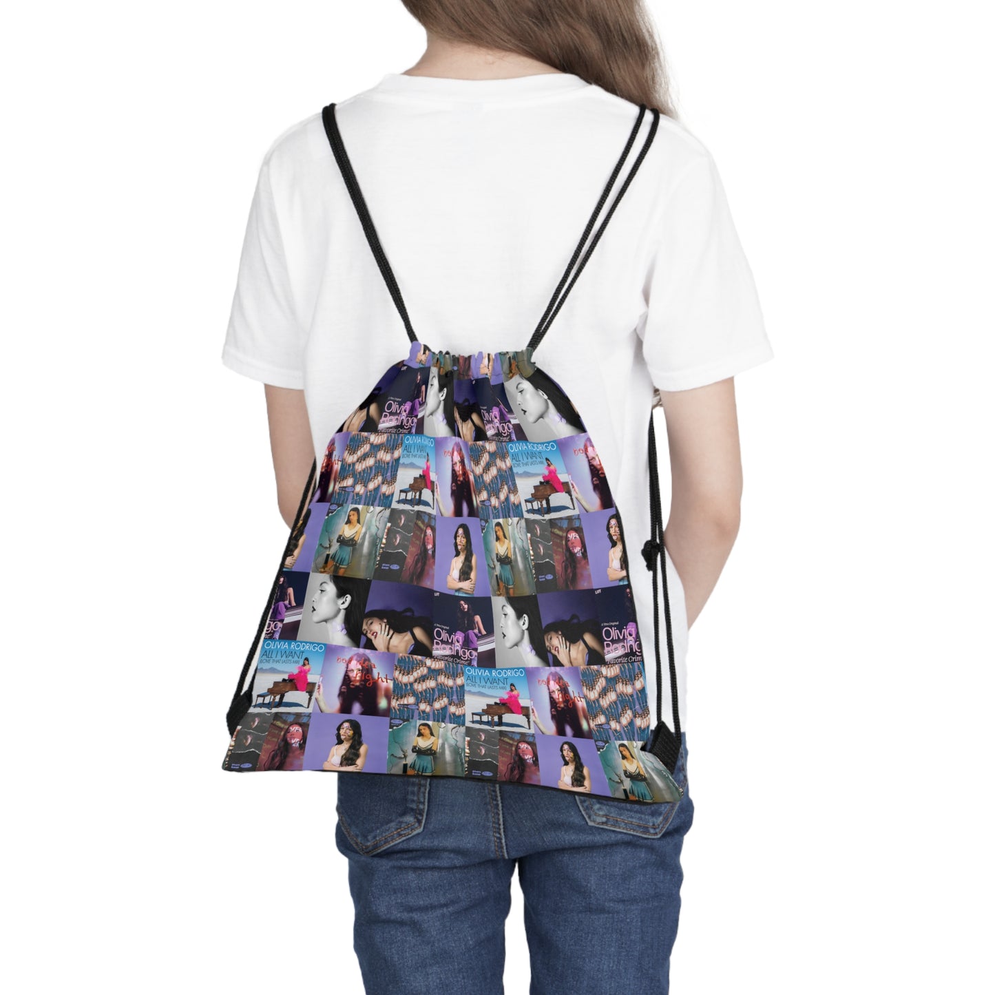 Olivia Rodrigo Album Cover Art Collage Outdoor Drawstring Bag