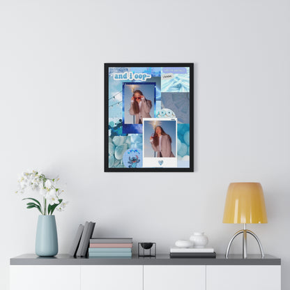 Olivia Rodrigo Light Blue Aesthetic Collage Framed Print