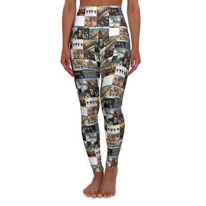 The Beatles Album Cover Collage High Waisted Yoga Leggings