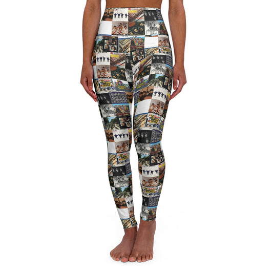 The Beatles Album Cover Collage High Waisted Yoga Leggings