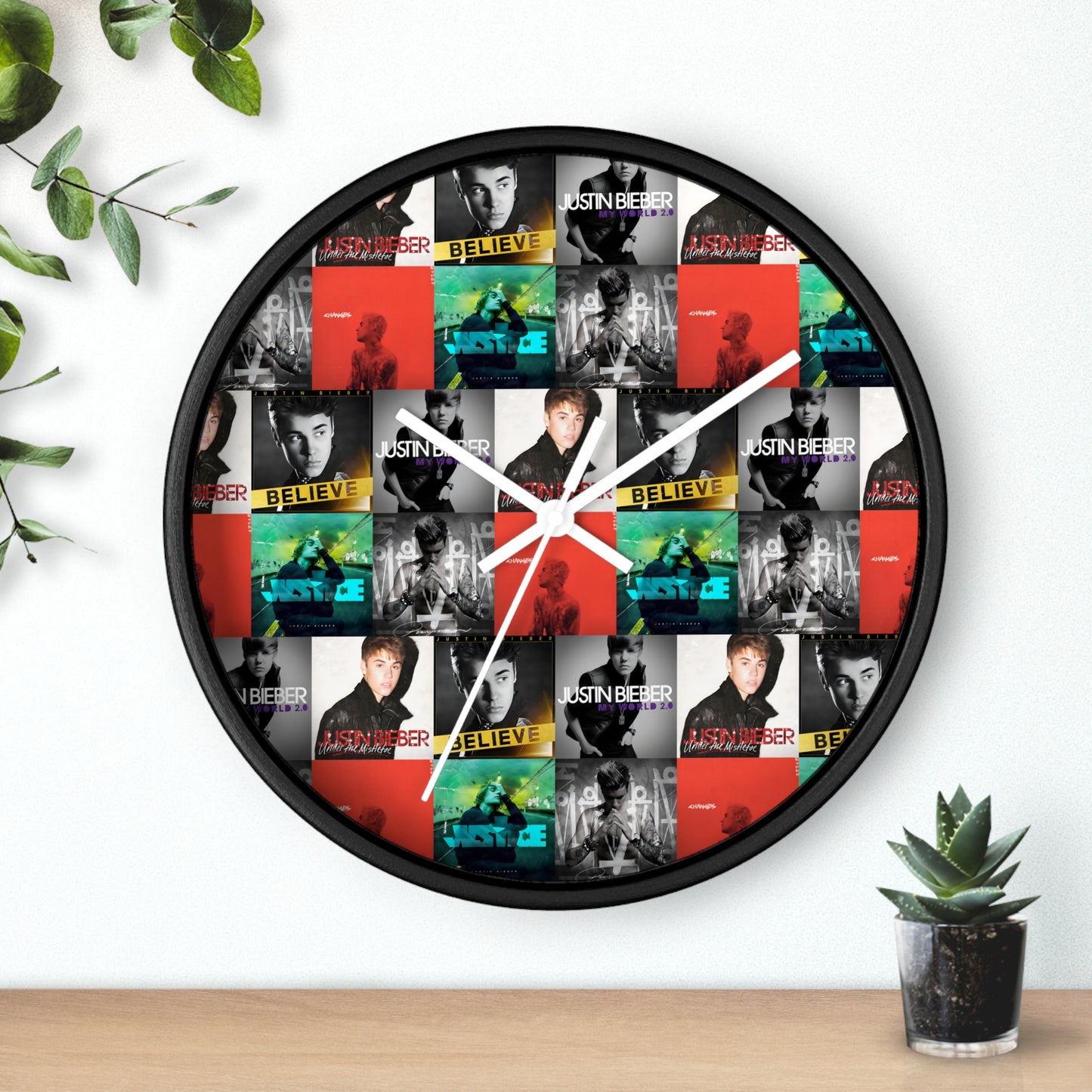 Justin Bieber Album Cover Collage Wall Clock