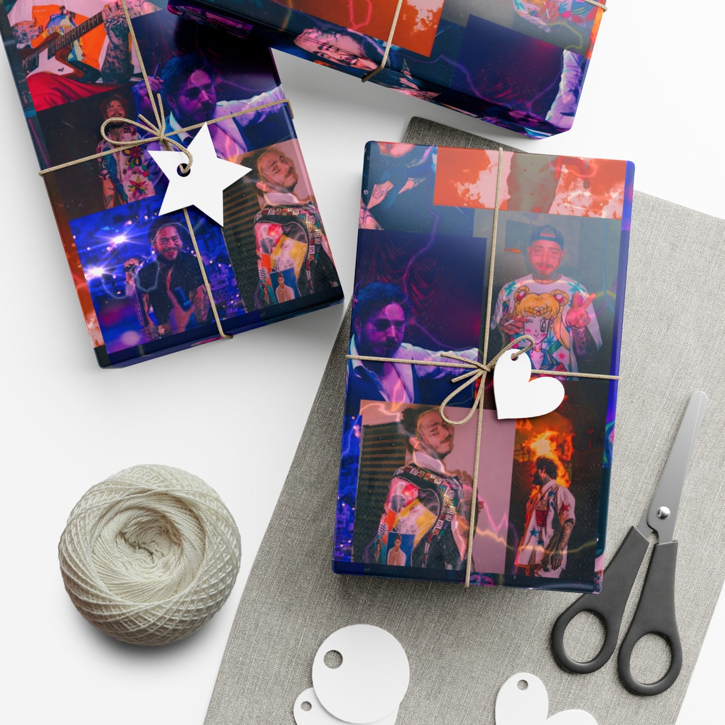 Post Malone Lightning Photo Collage Gift Wrap Paper