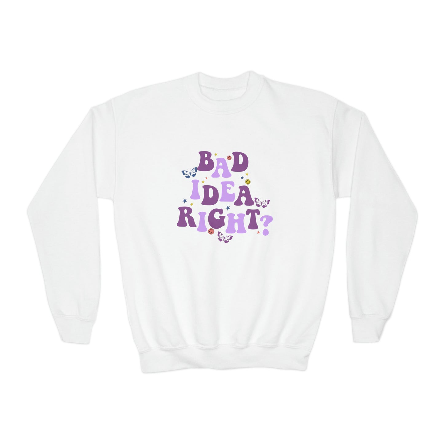 Olivia Rodrigo Bad Idea Right? Youth Crewneck Sweatshirt