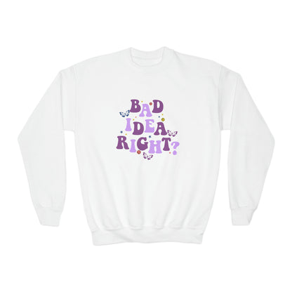 Olivia Rodrigo Bad Idea Right? Youth Crewneck Sweatshirt