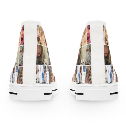 Taylor Swift's Cats Collage Pattern Women's High Top Sneakers