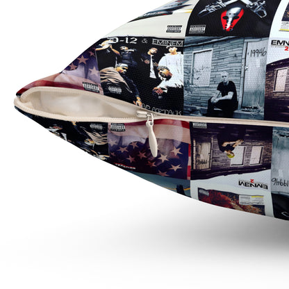 Eminem Album Art Cover Collage Spun Polyester Square Pillow