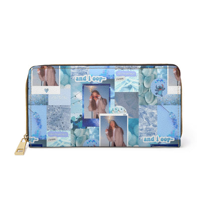 Olivia Rodrigo Light Blue Aesthetic Collage Zipper Wallet