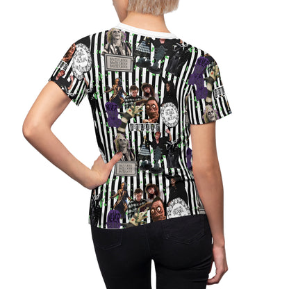 Beetlejuice Strage And Unusual Collage Women's Cut & Sew Tee