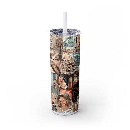 Sabrina Carpenter Peachy Princess Collage Skinny Tumbler with Straw