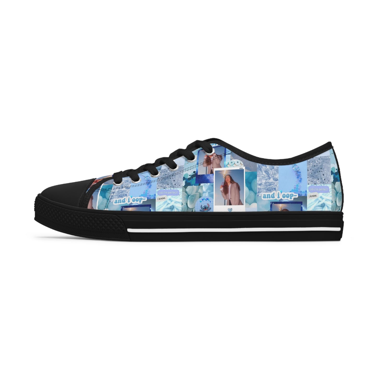 Olivia Rodrigo Light Blue Aesthetic Collage Women's Low Top Sneakers