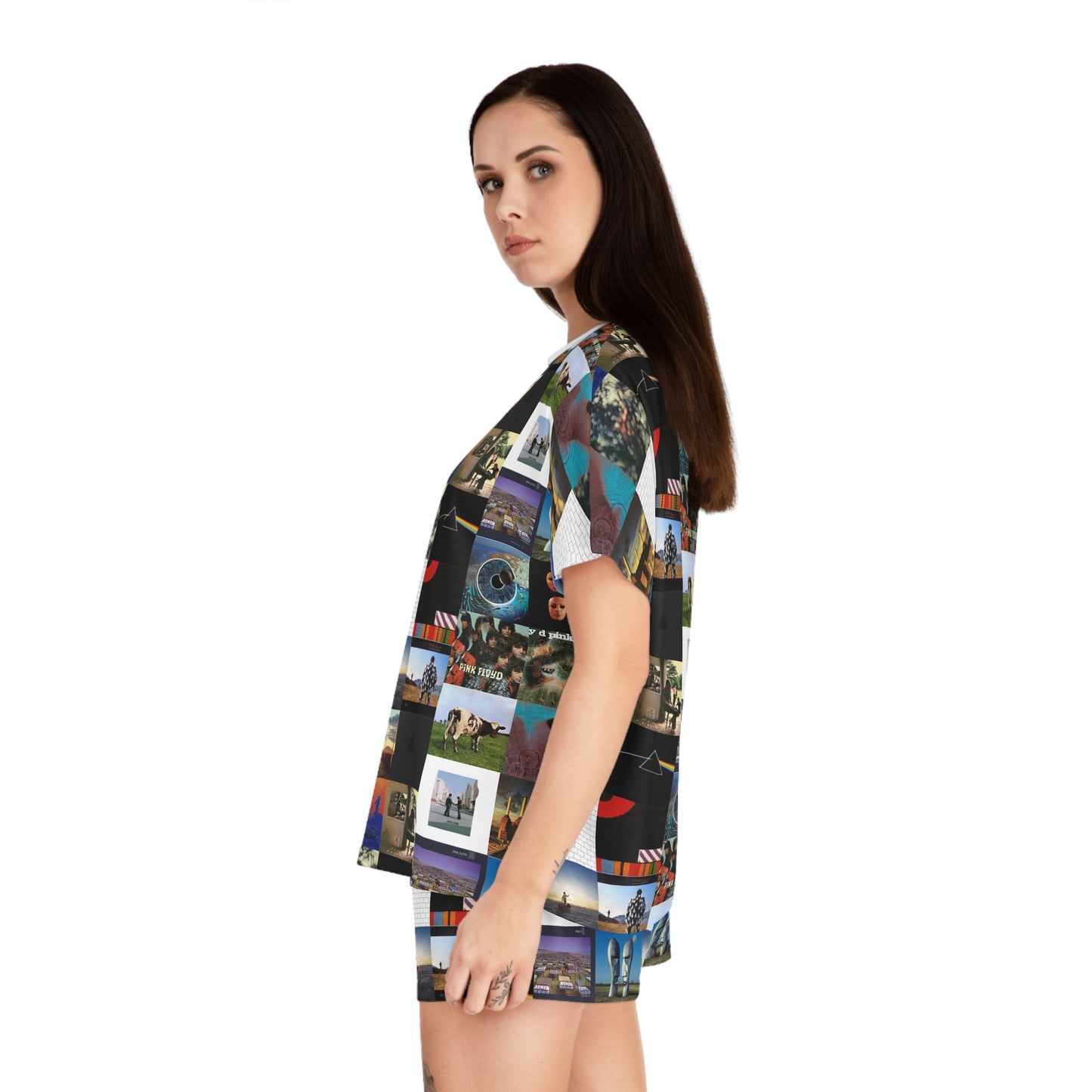 Pink Floyd Album Cover Collage Women's Short Pajama Set