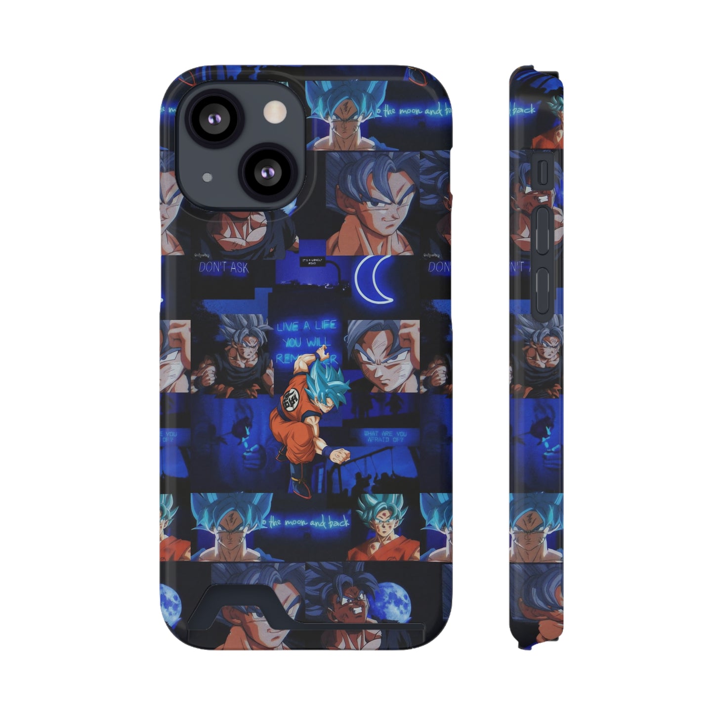 Dragon Ball Z Saiyan Moonlight Collage Phone Case With Card Holder