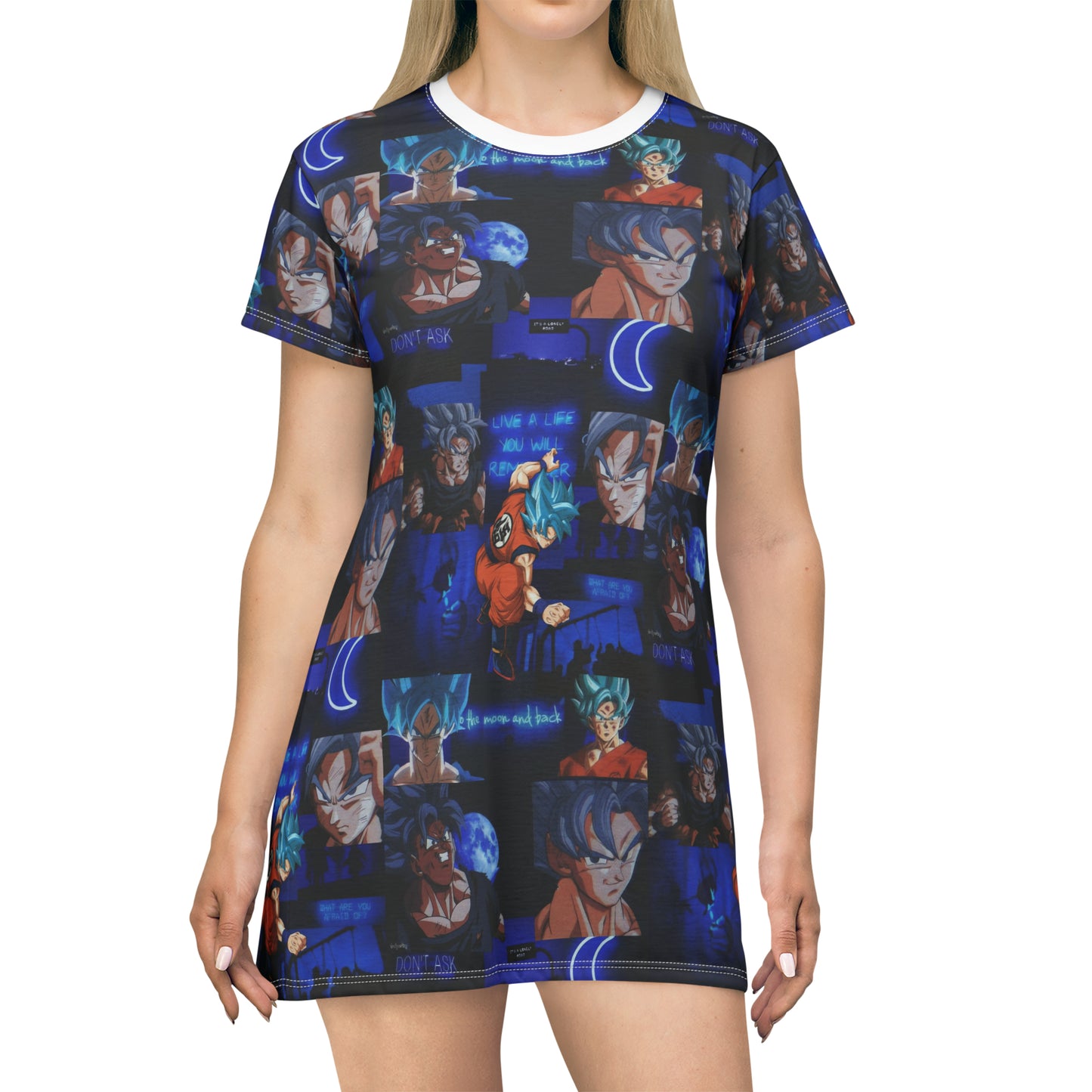 Dragon Ball Z Saiyan Moonlight Collage T-Shirt Dress