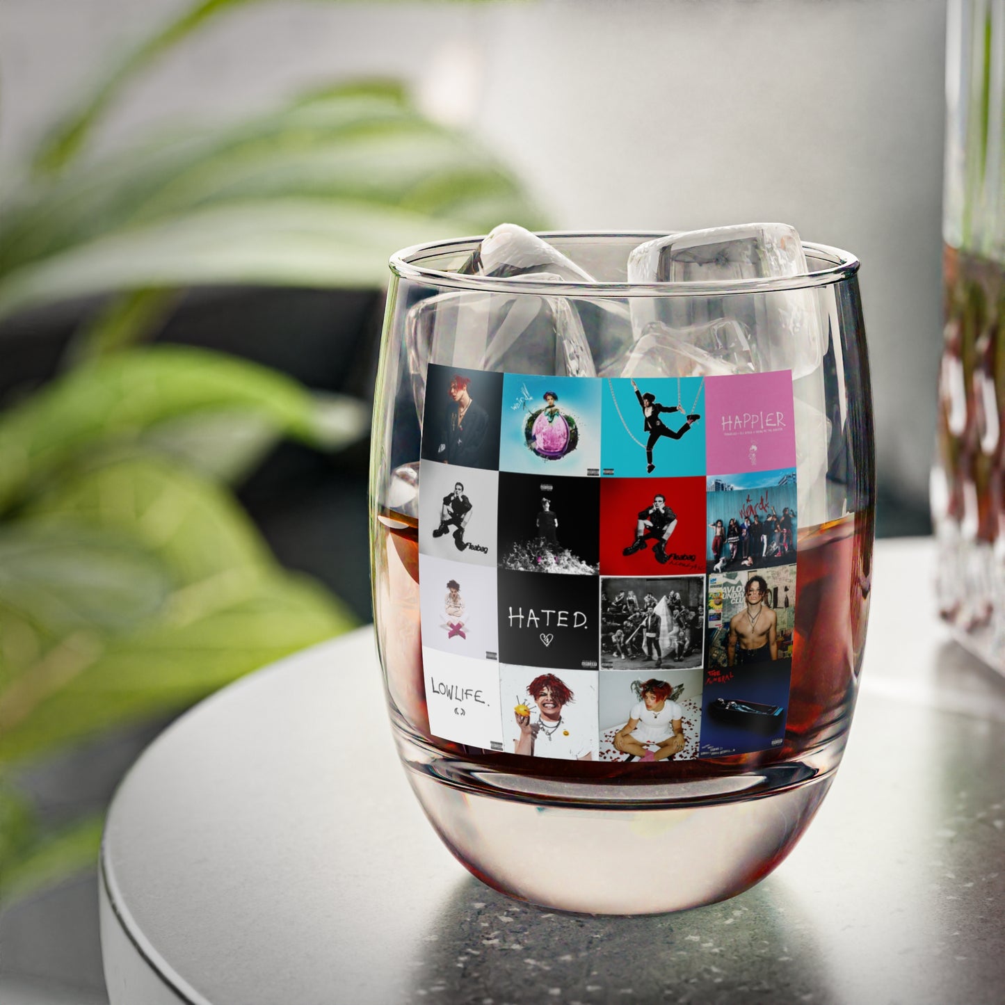 YUNGBLUD Album Cover Art Collage Whiskey Glass