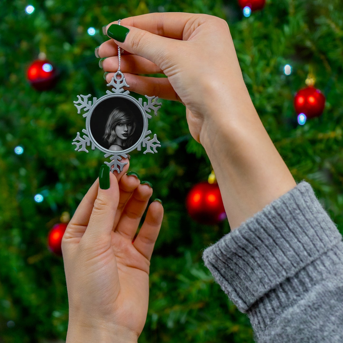 Taylor Swift Noir Pewter Snowflake Ornament