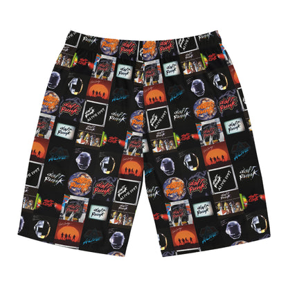 Daft Punk Album Cover Art Collage Men's Board Shorts