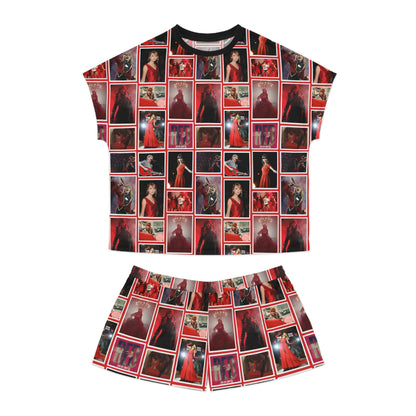 Taylor Swift Red Era Collage Women's Short Pajama Set