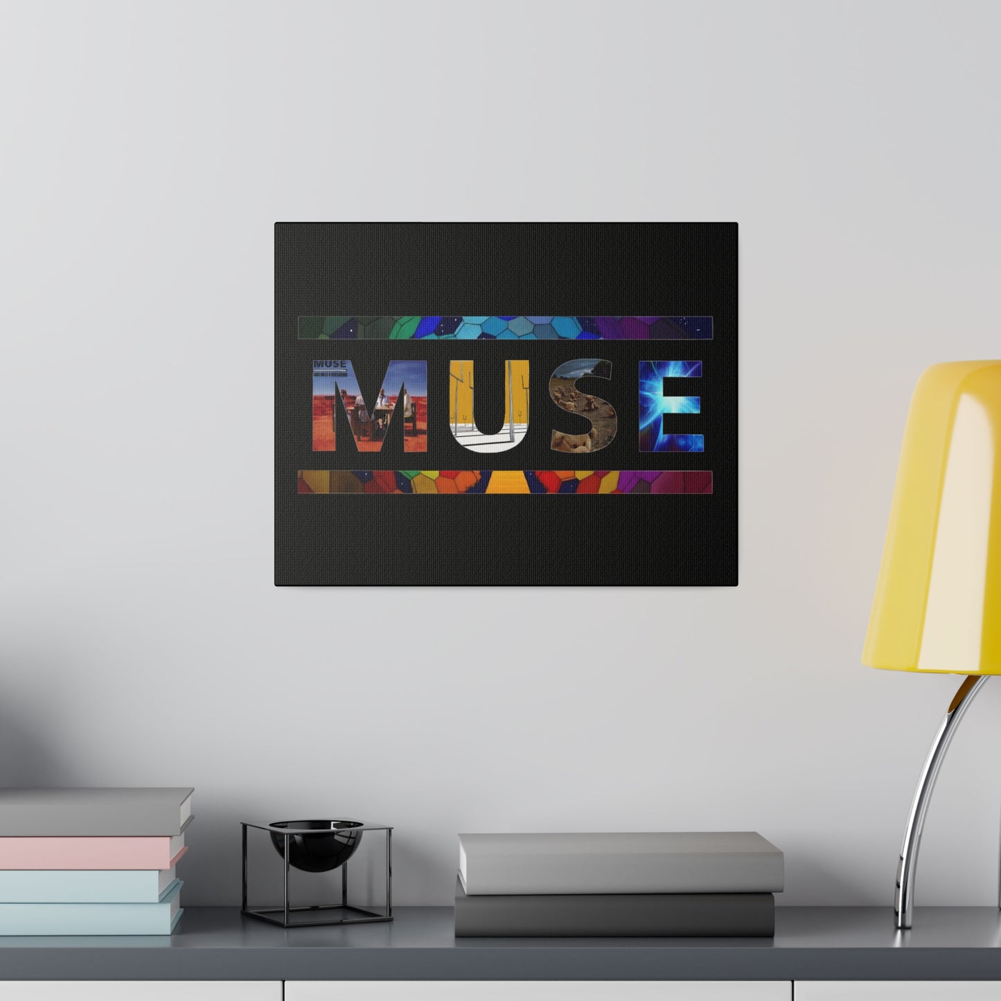 Muse Album Art Letters Thin Matte Stretched Canvas