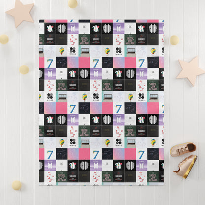 BTS Album Cover Art Collage Soft Fleece Baby Blanket