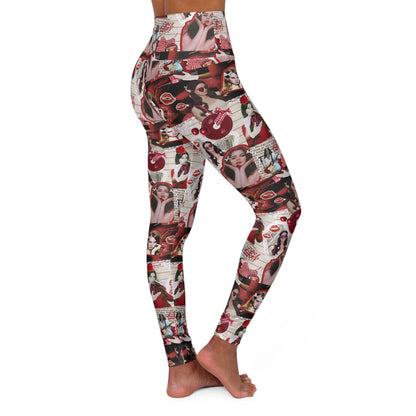 Lana Del Rey Cherry Coke Collage High Waisted Yoga Leggings