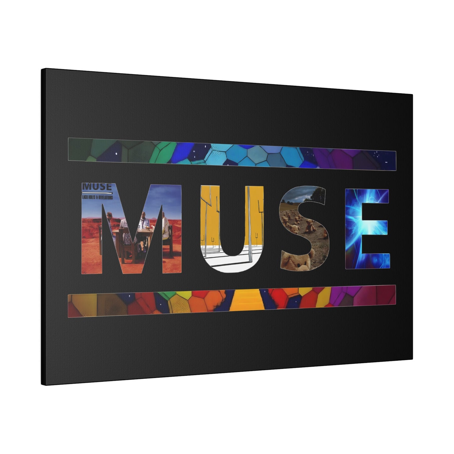 Muse Album Art Letters Thin Matte Stretched Canvas