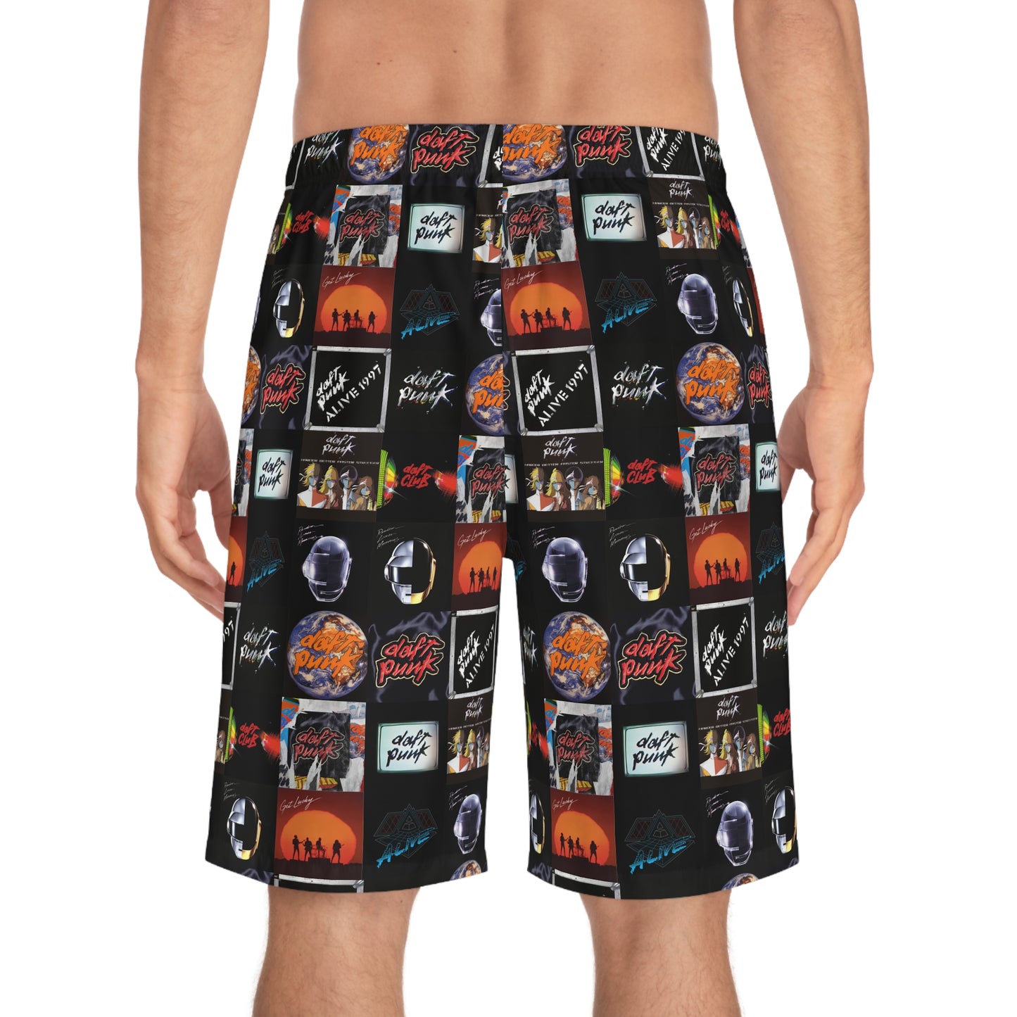 Daft Punk Album Cover Art Collage Men's Board Shorts