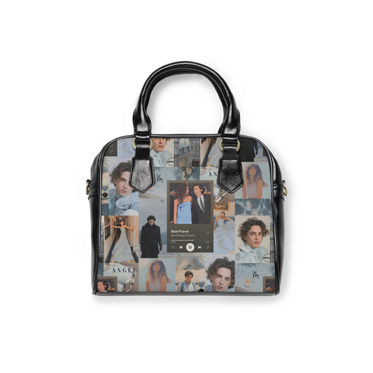 Timothee Chalamet And Zendaya Best Friend Collage Shoulder Handbag